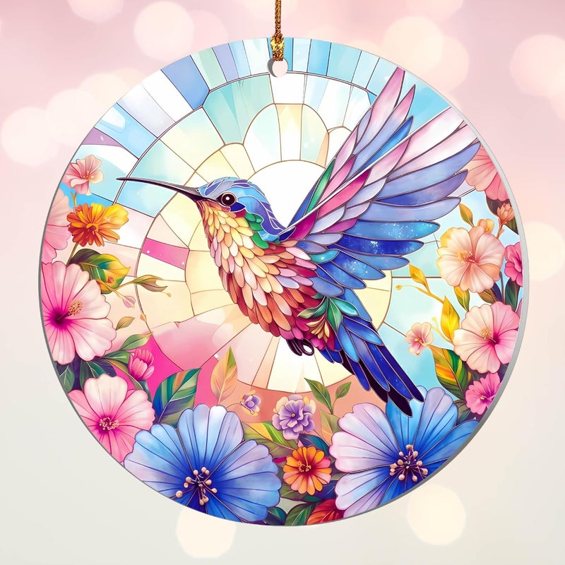 Hutato Hummingbird Ornament 2025 - Handmade Acrylic Christmas Ornament, Xmas Decor, Ornaments for Christmas Tree, Holiday Presents, Hummingbird Gift for Girls, Friends & Family - Image 1